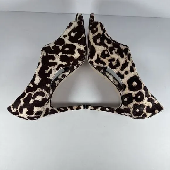 Charles David Leopard Calf Hair D'Orsay Peep Toe Stiletto Pumps Women's Size 7 - Picture 5 of 9